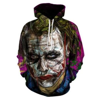 3D Printed Hooded Sweatshirt &#8211; Suicide Squad Joker Pullover Hoodies