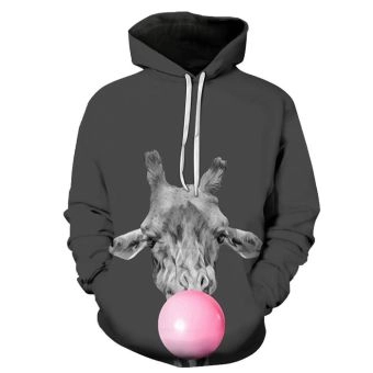 Giraffe Blowing Bubble Gum 3D - Sweatshirt, Hoodie, Pullover