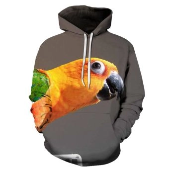 Yellow Parrot Bird Face 3D - Sweatshirt, Hoodie, Pullover