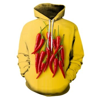 Red Chilli Yellow 3D Hoodie Sweatshirt Pullover