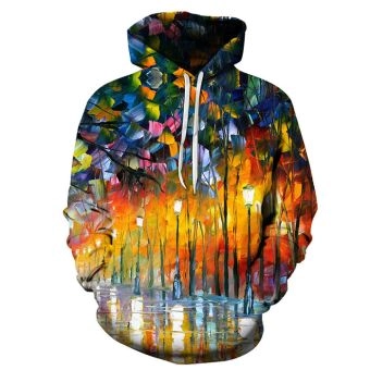 Scenic Forest Oil Painting 3D - Sweatshirt, Hoodie, Pullover