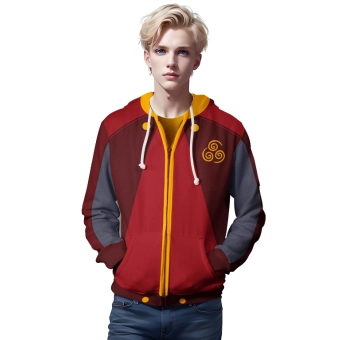 Avatar: The Last Airbender Air Nation Hoodies &#8211; Zip Up Burgundy Hoodie