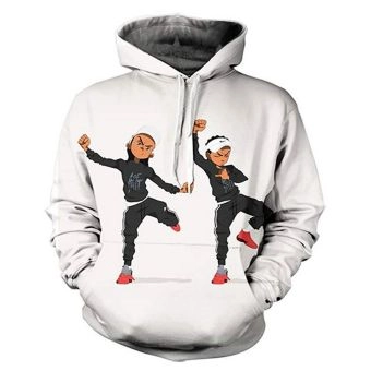 Popular White Headshot Pattern Bitcoin Hoodie