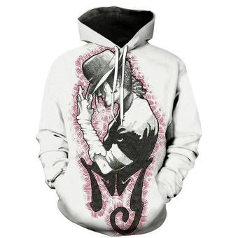 Fashion White Devil Pattern Bitcoin Hoodie