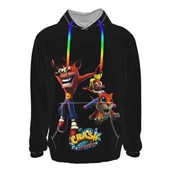 Crash Bandicoot Hoodies &#8211; 3D Print Black Pullover Sweatshirt