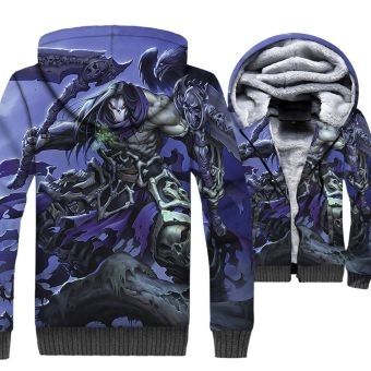 Darksiders Jackets &#8211; Darksiders Game Series Death Reaper Character Purple Super Cool 3D Fleece Jacket