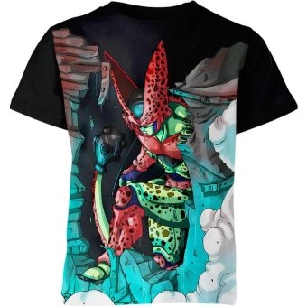 Perfect Cell's Dominance in Black and Blue Dragon Ball Z Shirt