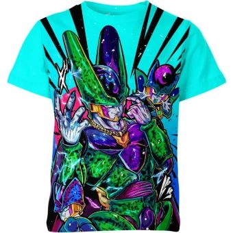 Dynamic and Multicolored: Perfect Cell Dragon Ball Z Shirt