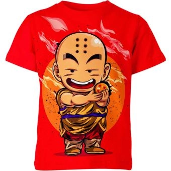 Krillin From Dragon Ball Z Shirt - Fiery Red