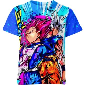 Goku and Vegeta's Dynamic Blue Dragon Ball Z Shirt