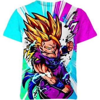 Gohan's Vibrant Purple and Blue Dragon Ball Z Shirt