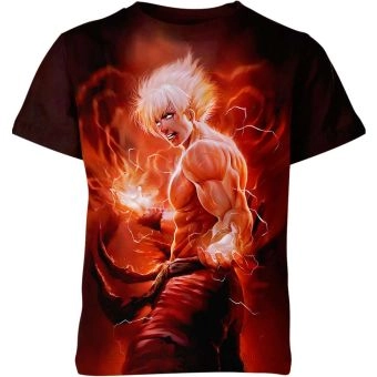 Goku's Energetic Vermilion Dragon Ball Z Shirt