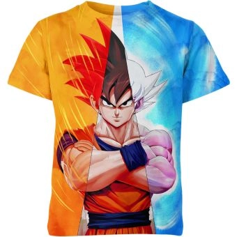 Son Goku's Playful Orange and Mystical Blue Dragon Ball Z Shirt