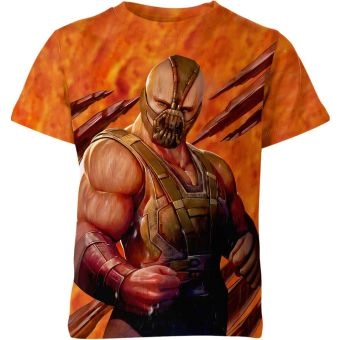 Illustrating Muscular Menace with the Bane From Batman T-Shirt in Orange