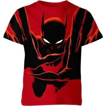 Showcasing Futuristic Hero with the Batman Beyond T-Shirt in Red and Black
