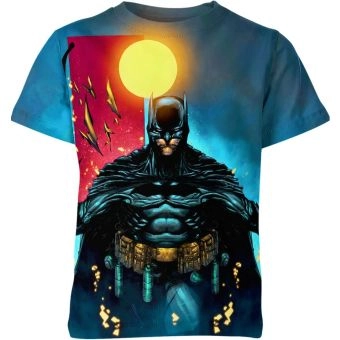 Batman: Striking and Bold Grey T-Shirt with Blue Accents