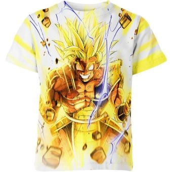 Goku's Playful White and Yellow Dragon Ball Z Shirt