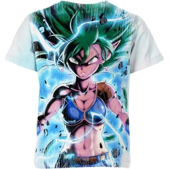 Vibrant White, Blue, and Green Mary Sue From Dragon Ball Z Shirt