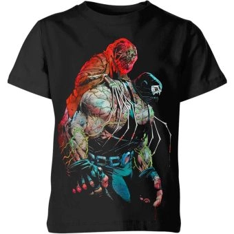 Displaying Powerful Antagonist with the Bane From Batman T-Shirt in Black and Multicolor