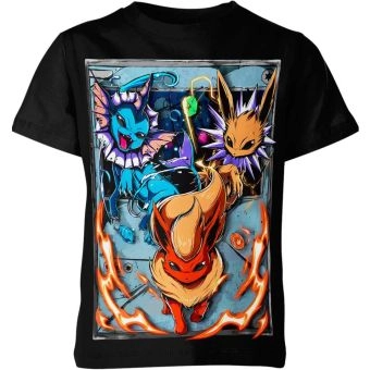 Elemental Unity - Eevee, Flareon & Vaporeon From Pokemon Shirt