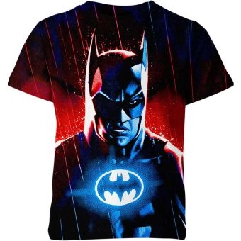 Showcasing Vigilante Hero with the Batman T-Shirt in Dark Red and Deep Blue