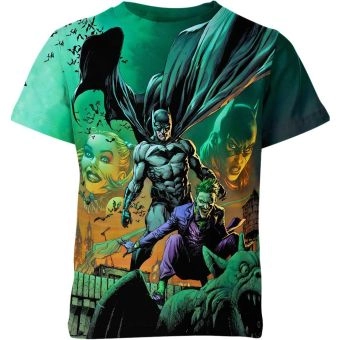 Batman X Joker: Radiant Green and Vibrant Colors - Casual T-Shirt