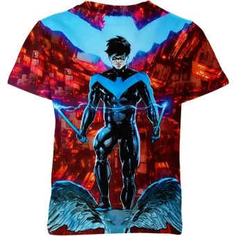 Nightwing's Red Stylish and Bold New Batman Look T-Shirt