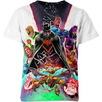 Batman X Green Lantern X The Flash: White and Colorful - Casual T-Shirt