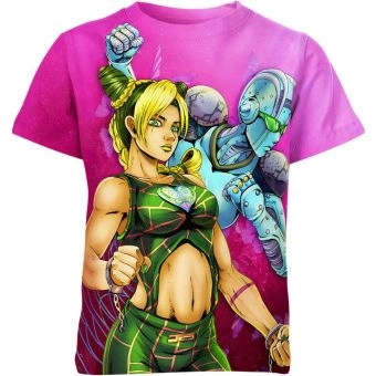 Rosy Determination - Jolyne Cujoh Jojo's Bizarre Adventure Shirt in Rose Pink