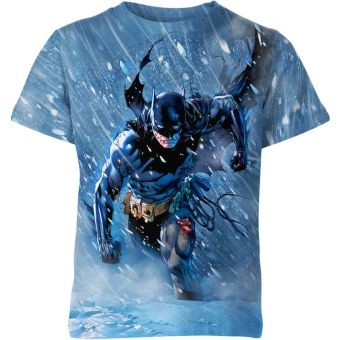 Batman: Classic and Vibrant White T-Shirt with Blue Accents
