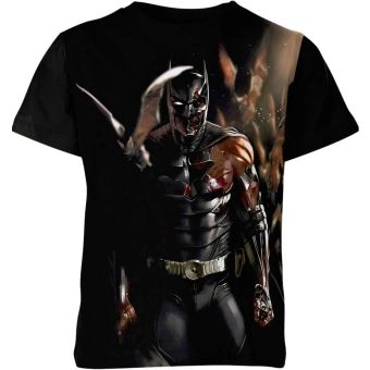 Batman: Trendy and Edgy Navy Blue Vibes Black and Brown T-Shirt
