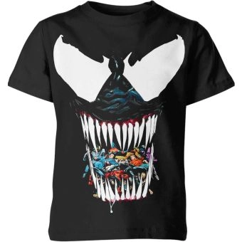 Venom Comic Art - Distinctive Black T-Shirt with Marvel Comics Art