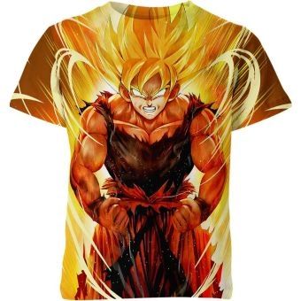 Son Goku's Brilliant Yellow and Regal Purple Dragon Ball Z Shirt