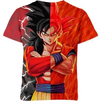 Son Goku's Intense Red and Lively Blue Dragon Ball Z Shirt