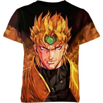 Vibrant Orange Dio Brando Jojo's Bizarre Adventure Shirt - High-Quality and Dynamic