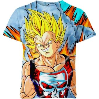 Luminous Yellow and Multicolored Majin Vegeta From Dragon Ball Z Shirt