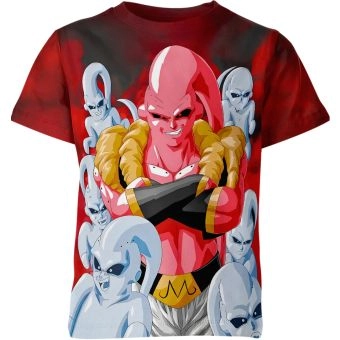 Fiery Red and Multicolored Majin Buu From Dragon Ball Z Shirt