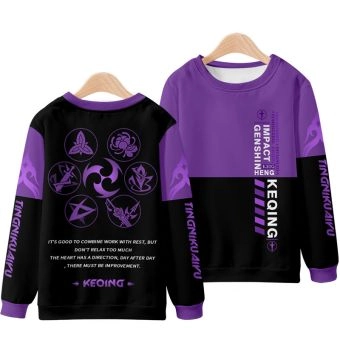 Exquisite Genshin Impact Keqing Light Purple Sweatshirt 