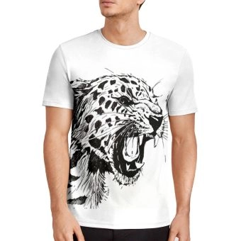 White Temperament Tiger Pattern 3D Printed T-Shirto