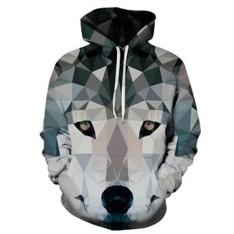 Geometric Wolf 3D Sweatshirt, Hoodie, Pullover