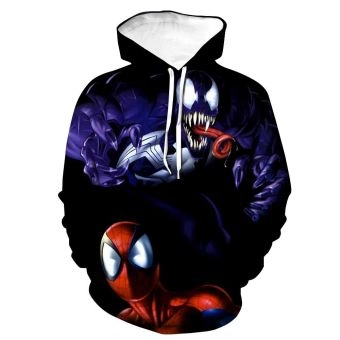 Spider Hoodies &#8211; s Spider and Venom Animated 3D Hoodie