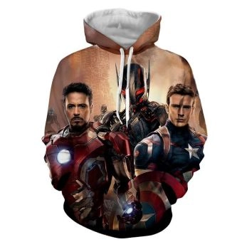 -> Captain America Iron Man Altron Hoodies &#8211; Pullover Black Hoodie