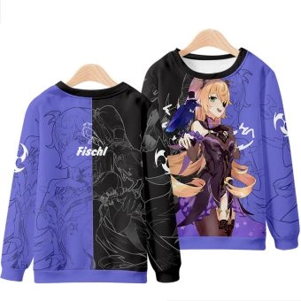 Purple Generous Genshin Impact Anime Game Fischl Sweatershirt