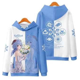 Charming Genshin Impact Gan Yu Anime Light Blue Hoodie