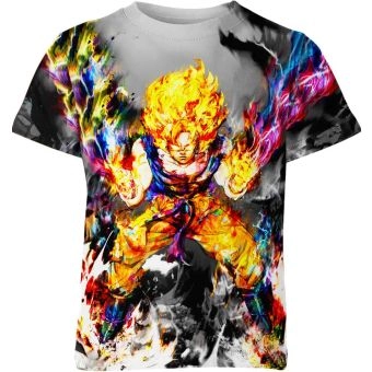 Goku's Dazzling Multi-Colored Dragon Ball Z Shirt