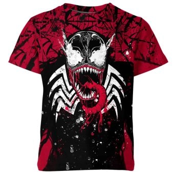 Comfy Symbiote: Venom Face Grey T-Shirt for Men and Women