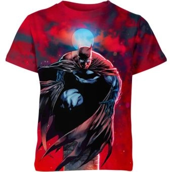 Batman: Mysterious Purple Crusader T-Shirt - Black and Red with Comfortable Fit and Intriguing Style