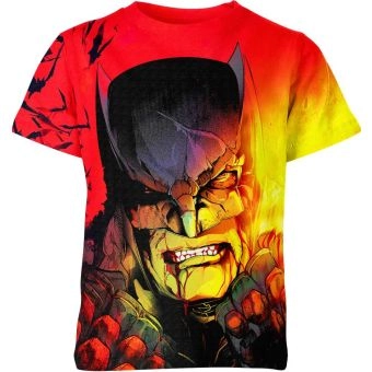 Batman: Pink and Yellow Dynamic Duo T-Shirt - Red and Yellow Accents for a Fun and Comfortable Look
