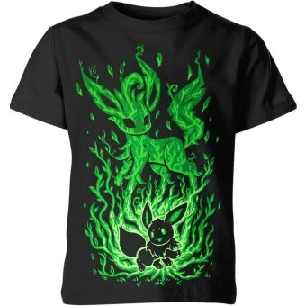 Shadowy Black Eevee And Leafeon From Pokemon Shirt - Embrace Lively Harmony!