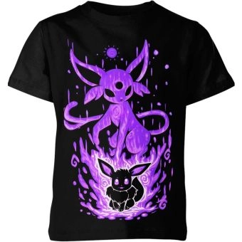 Mysterious Black Eevee And Espeon From Pokemon Shirt - Embrace Enigmatic Bond!